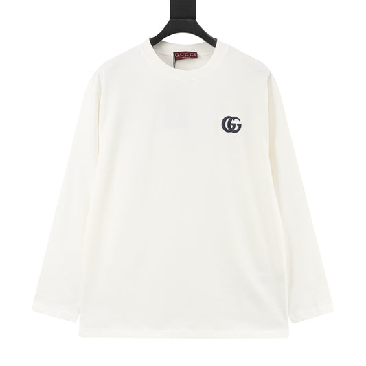 Gucci Interlocking Double G Embroidered Long-Sleeve Shirt front view