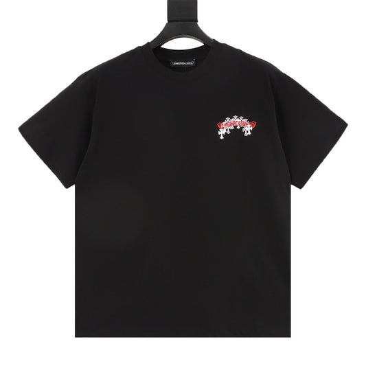 Chrome Hearts Scroll Black-and-White Cross T-Shirt front view