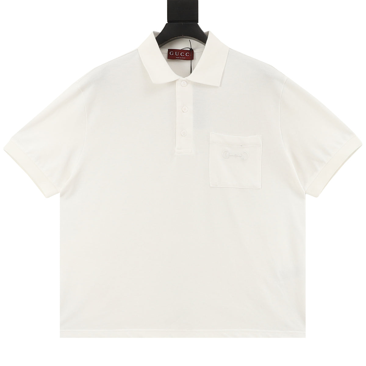 Gucci Horsebit Pocket Embroidered Polo Shirt front view