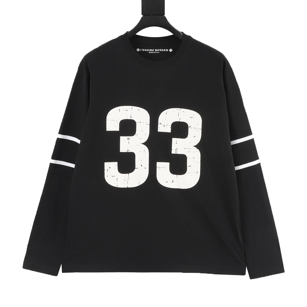 Chrome Hearts No. 33 Gothic Script Cross Print Long-Sleeve T-Shirt front view