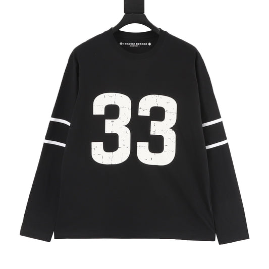 Chrome Hearts No. 33 Gothic Script Cross Print Long-Sleeve T-Shirt front view