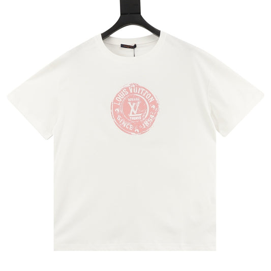 Louis Vuitton Stamp Logo Print T-Shirt front view