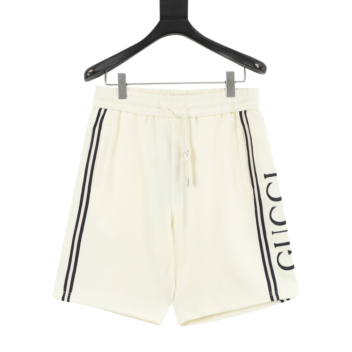 Gucci Side-Stripe Letter Embroidered Sport Shorts front view