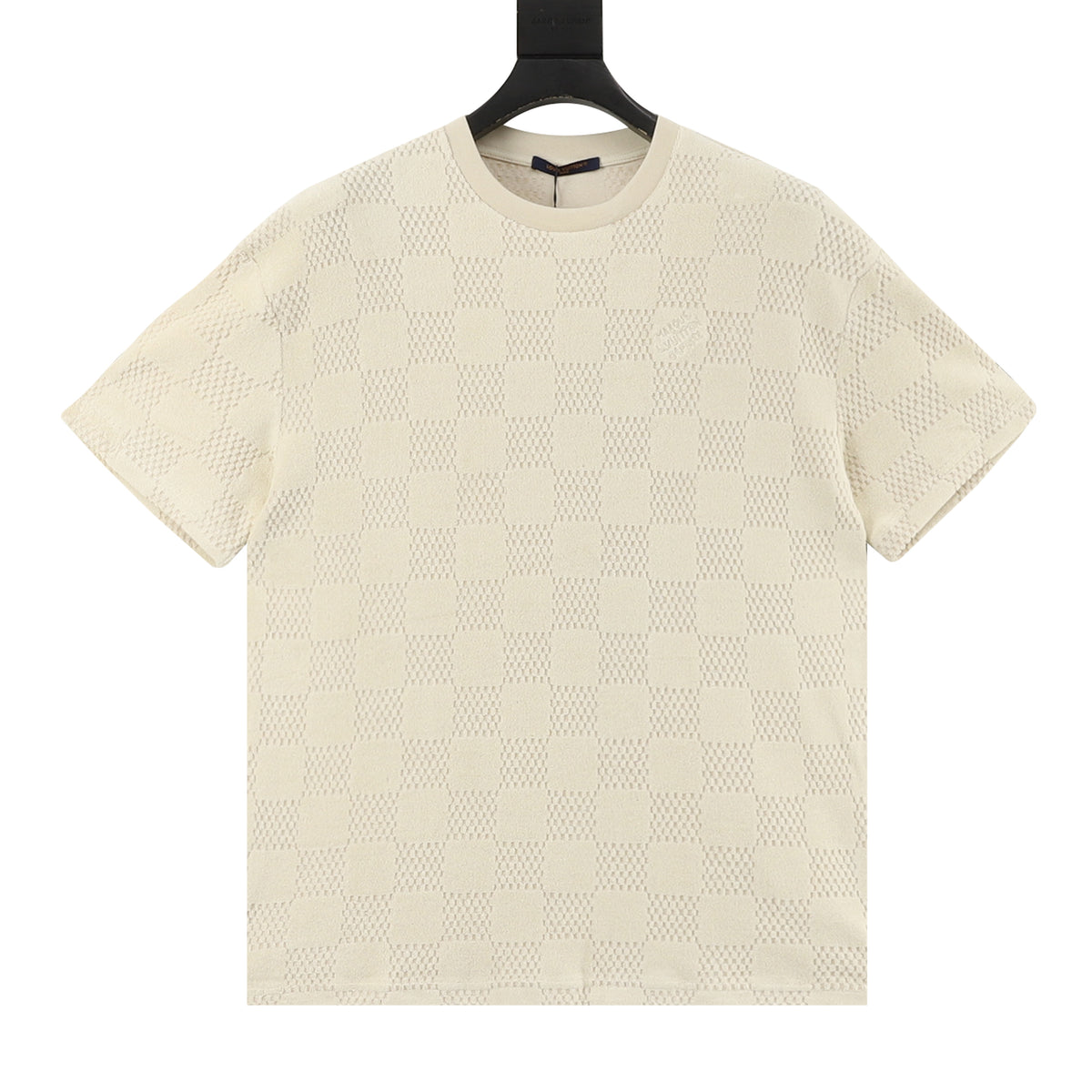Louis Vuitton Damier Drawstring Terry T-Shirt - Black front view