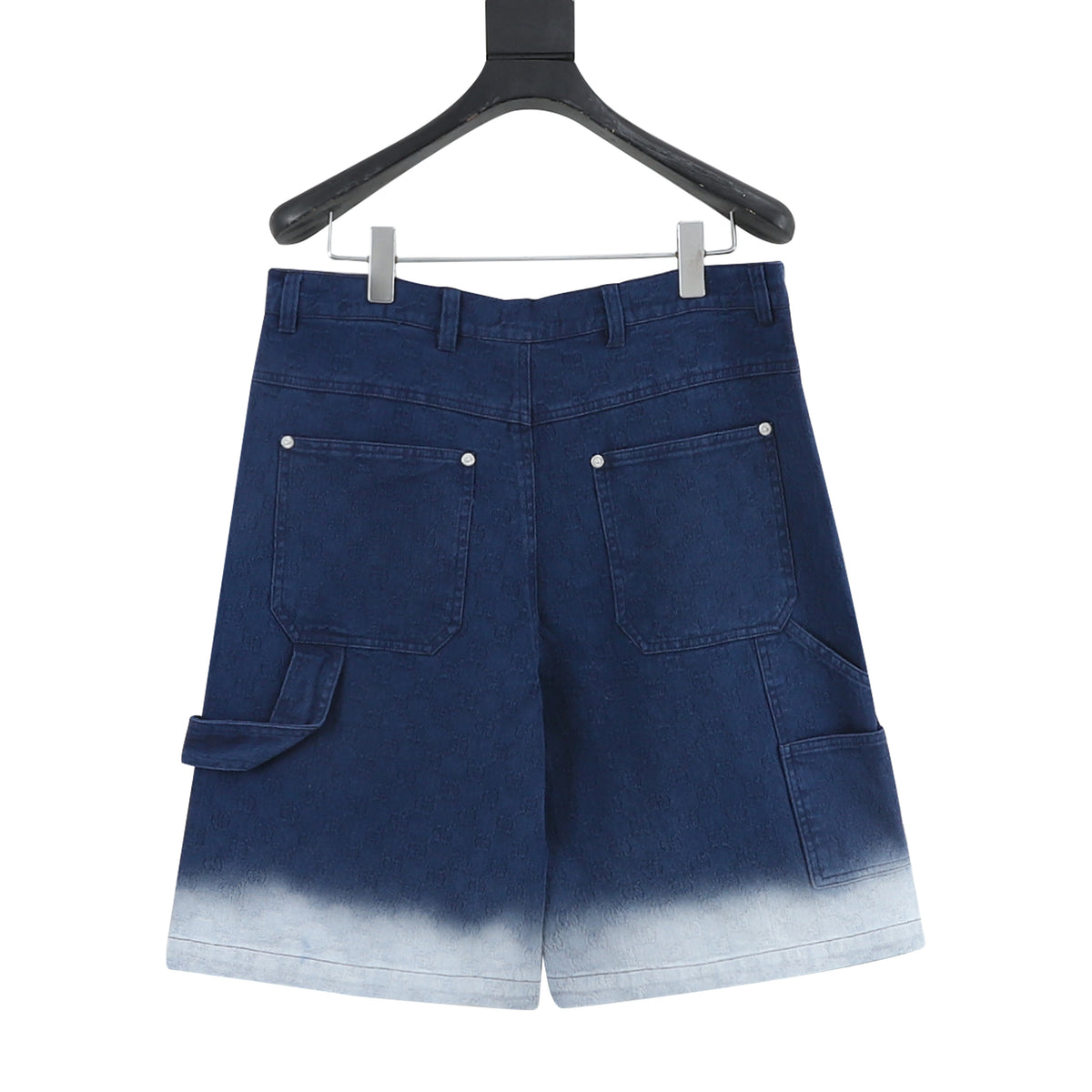 Gucci Gradient Monogram Jacquard Denim Shorts front view