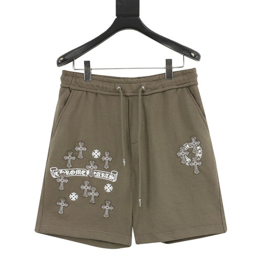 Chrome Hearts Cross Patch Embroidered Shorts front view