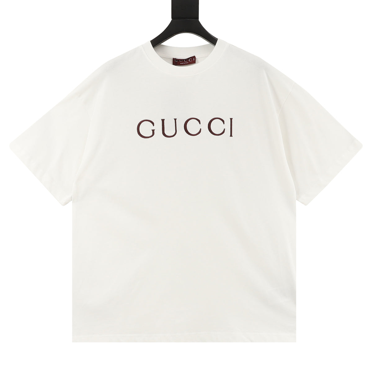 Gucci Minimal Letter Logo Embroidered T-Shirt front view
