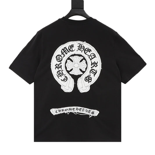 Chrome Hearts Gothic Script Cross Print T-Shirt front view
