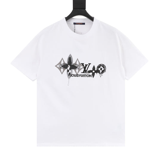 Louis Vuitton Monogram Logo Embroidered T-Shirt front view