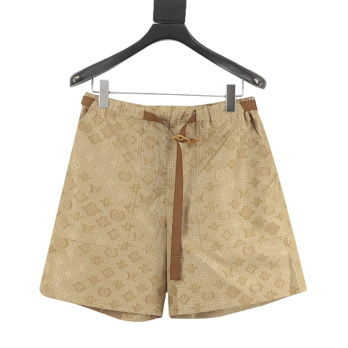Louis Vuitton Monogram Jacquard Ripstop Shorts - Black front view