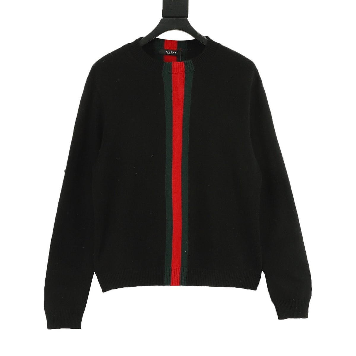 Gucci Slim-Fit Web-Stripe Knit Sweater front view