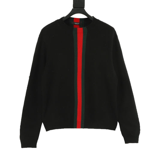 Gucci Slim-Fit Web-Stripe Knit Sweater front view