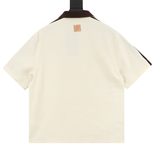 Louis Vuitton Shoulder-Stripe Embroidered Short-Sleeve Shirt - Black product detail 2