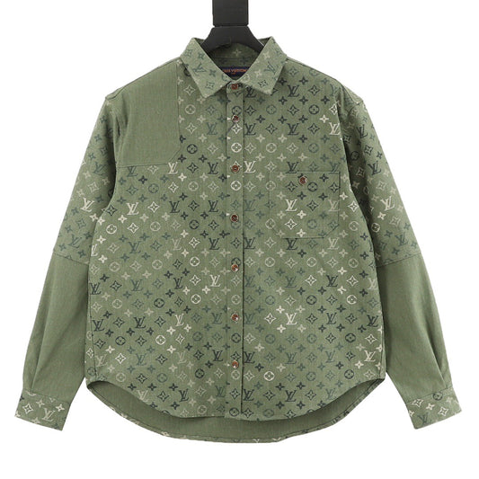 Louis Vuitton All-Over Utility Shirt Jacket - Green front view