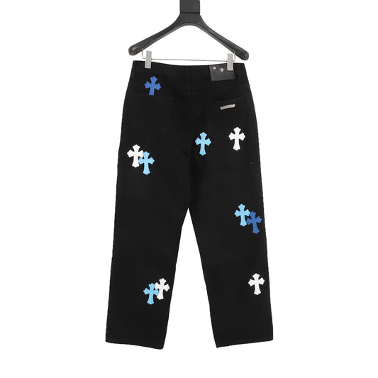Chrome Hearts Cross Patch Embroidered Washed Jeans product detail 2