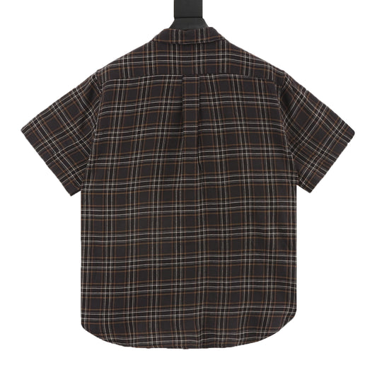 Chrome Hearts Flannel Zip Plaid Short-Sleeve Shirt product detail 2