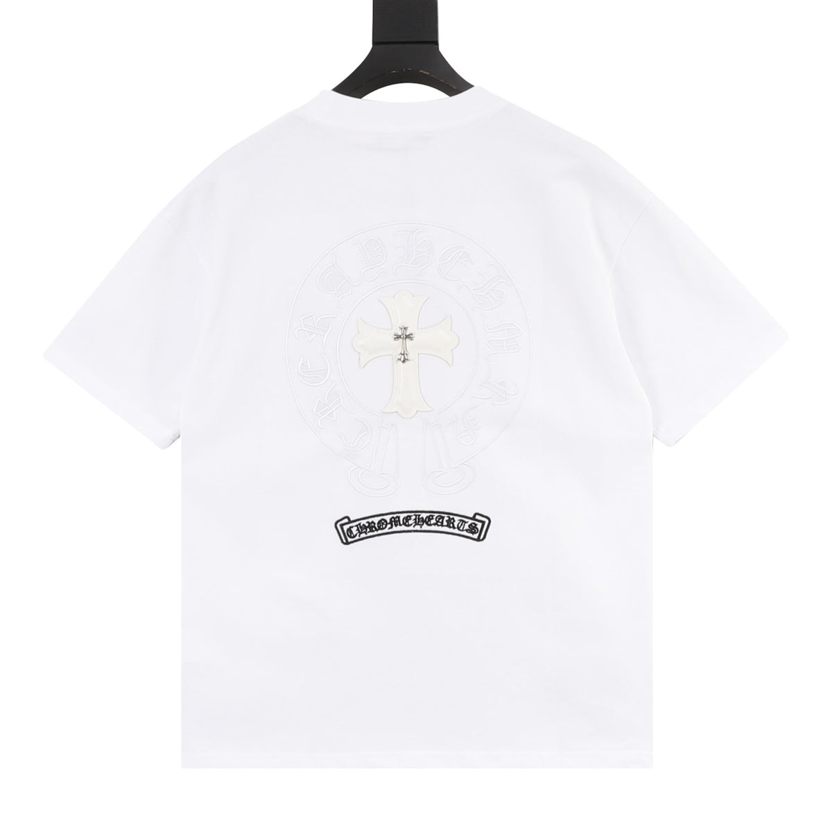 Chrome Hearts Hardware Leather-Label Cross Embroidered T-Shirt product detail 2