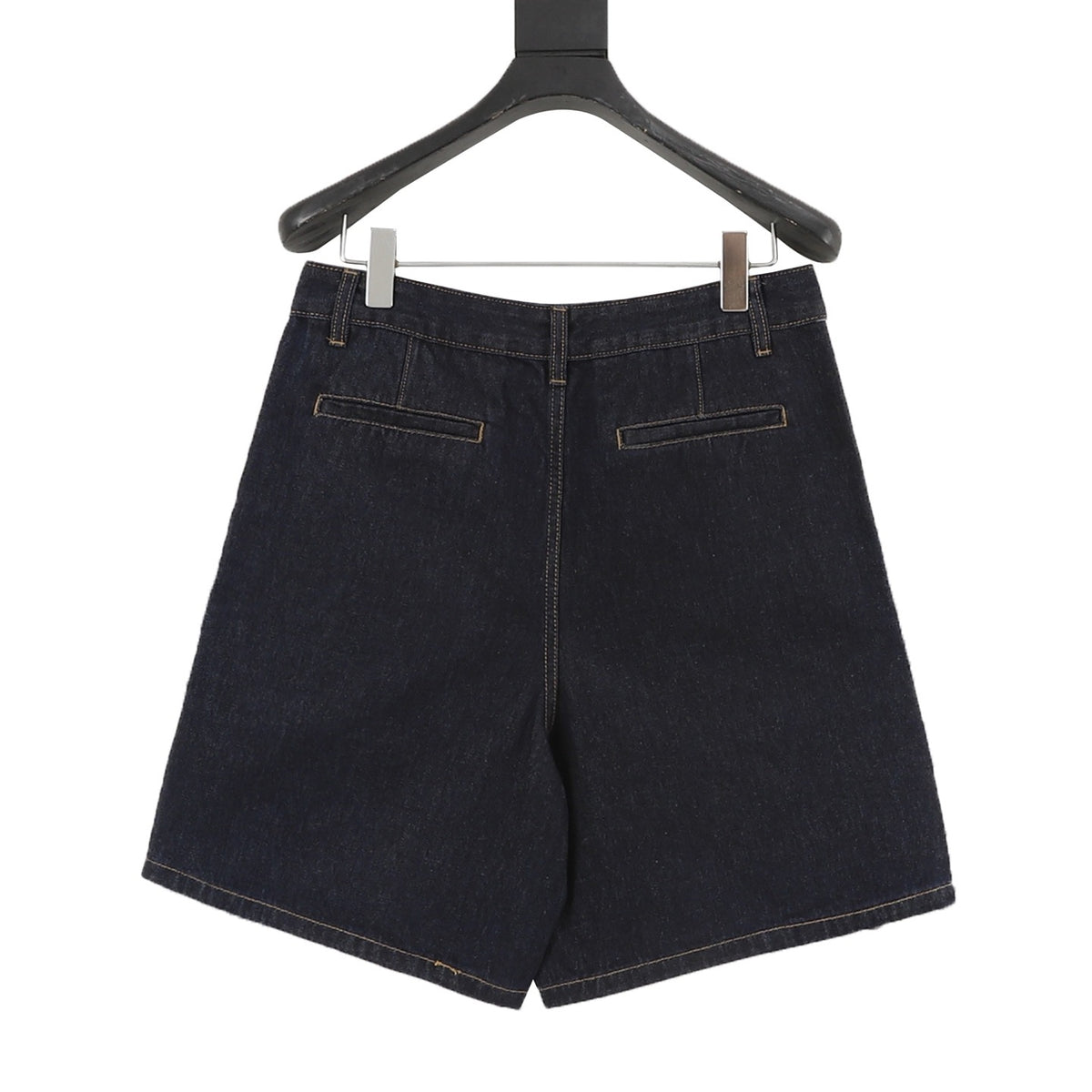 Louis Vuitton Leather-Patch Denim Shorts - Dark Blue product detail 2