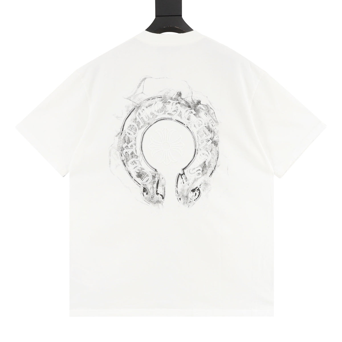 Chrome Hearts Horseshoe Embroidered Splatter-Wash Distressed T-Shirt product detail 2