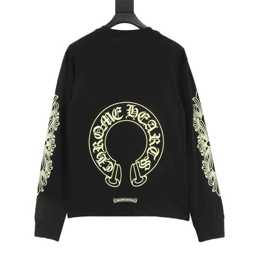 Chrome Hearts Yellow Horseshoe Print Long-Sleeve T-Shirt product detail 2