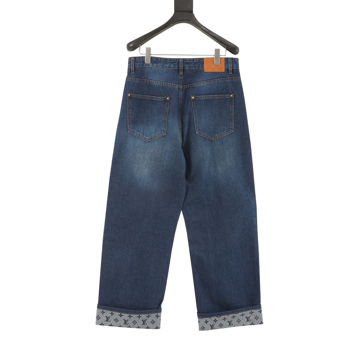 Louis Vuitton Monogram Cuffed Straight-Leg Jeans - Blue product detail 2
