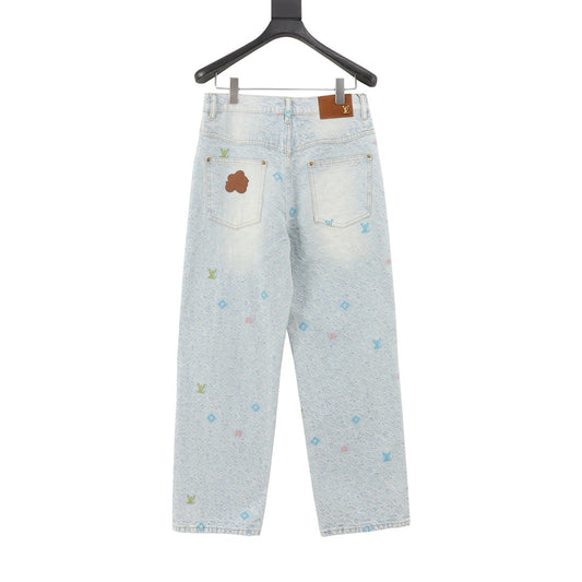 Louis Vuitton Candy Embroidered Denim Pants product detail 2