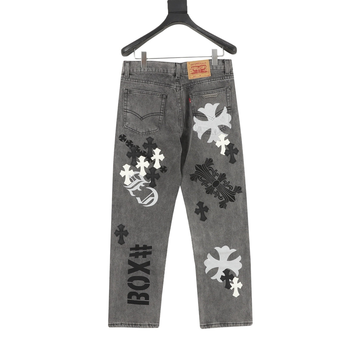 Chrome Hearts Cross Patch Embroidered Washed Jeans product detail 2