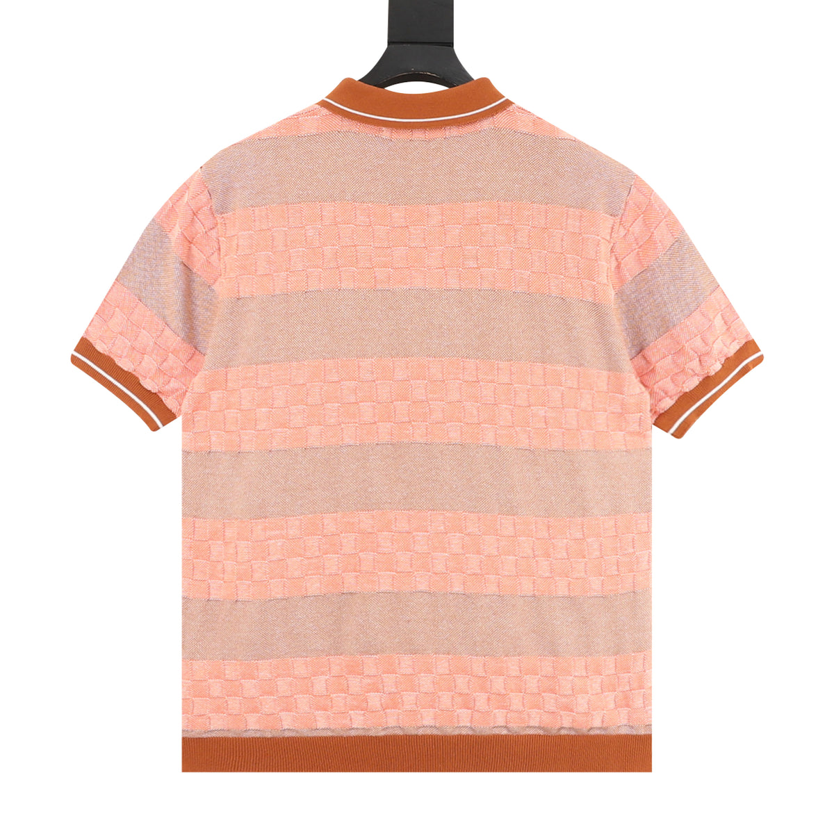 Louis Vuitton Leather-Label Striped Damier Knit Polo Shirt product detail 2