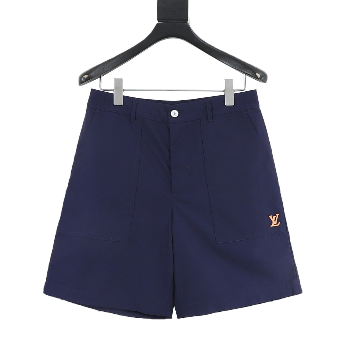 Louis Vuitton Logo Indigo Denim Shorts - Indigo front view