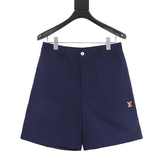 Louis Vuitton Logo Indigo Denim Shorts - Indigo front view