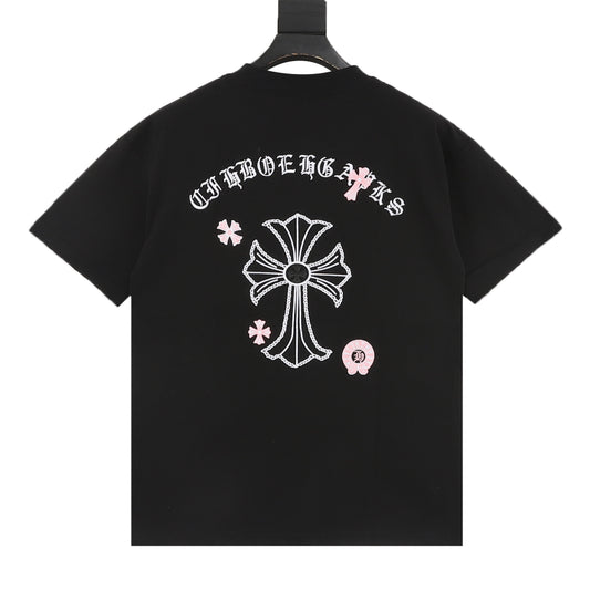 Chrome Hearts Gothic Script Cross Embroidered T-Shirt product detail 2