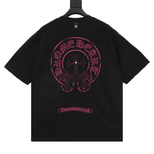 Chrome Hearts Horseshoe Cross Patch Distressed T-Shirt product detail 2