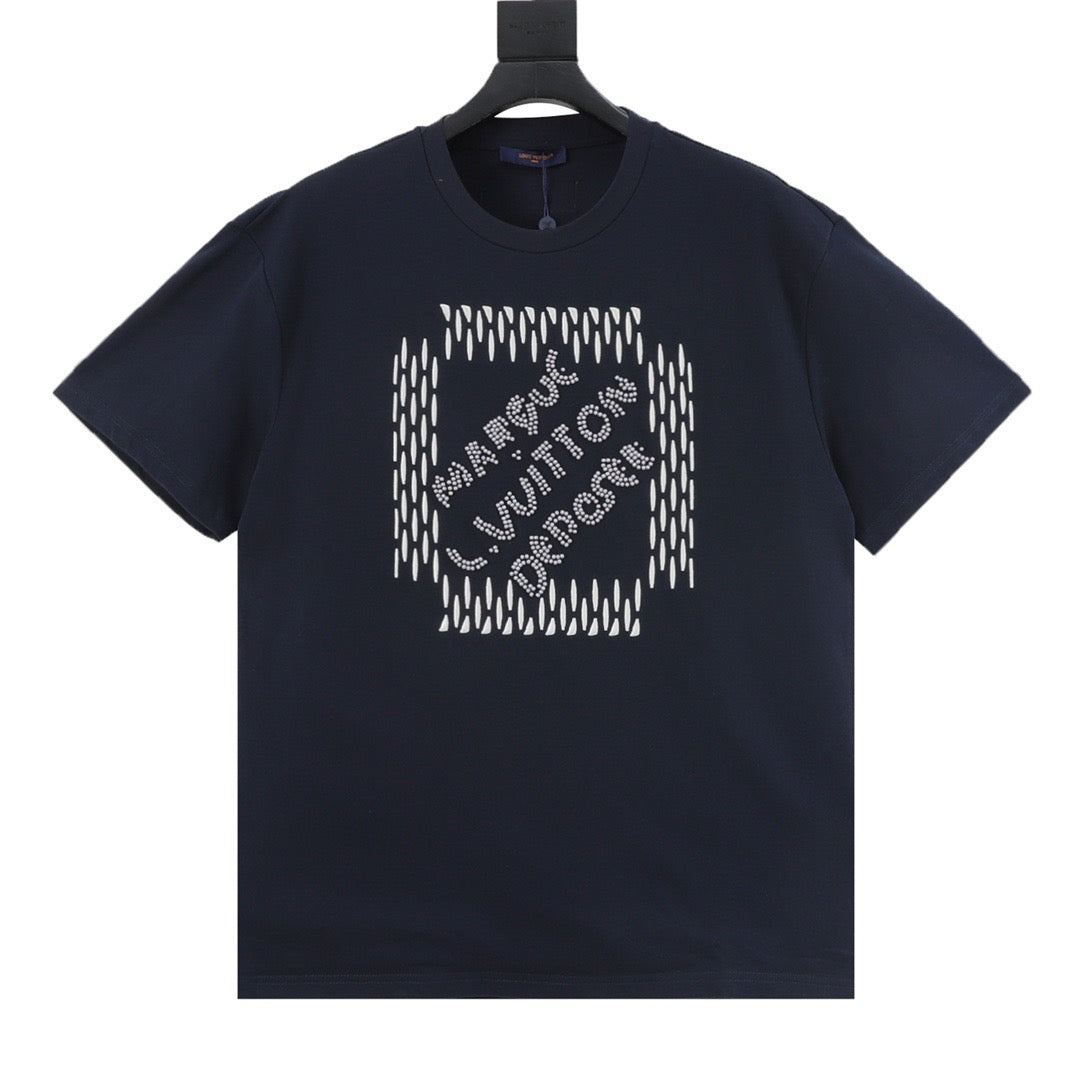 Louis Vuitton Tricolor Beaded Embroidered T-Shirt - White front view
