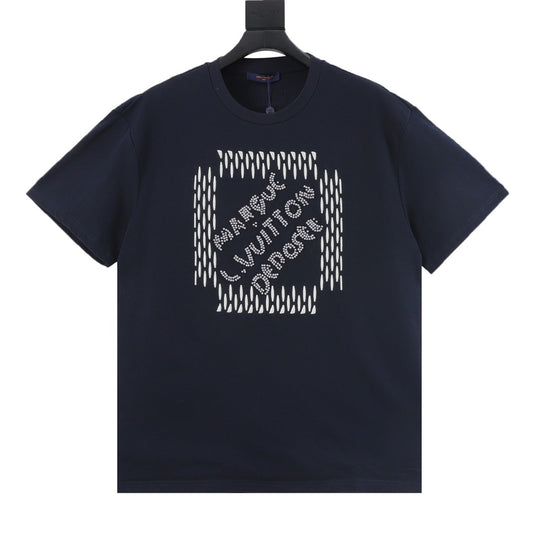 Louis Vuitton Tricolor Beaded Embroidered T-Shirt - White front view
