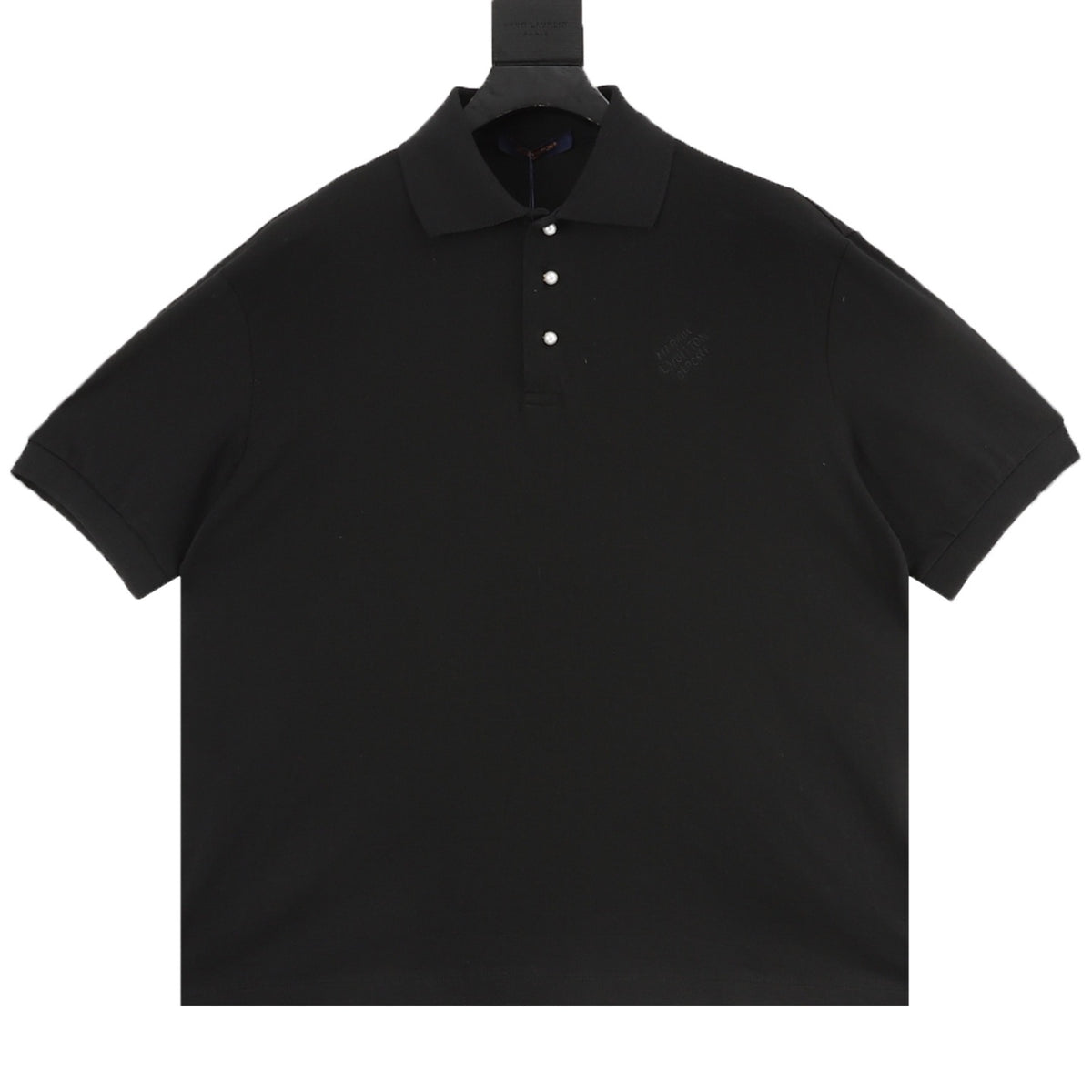 Louis Vuitton Damier Embroidered Pearl-Button Polo - White front view