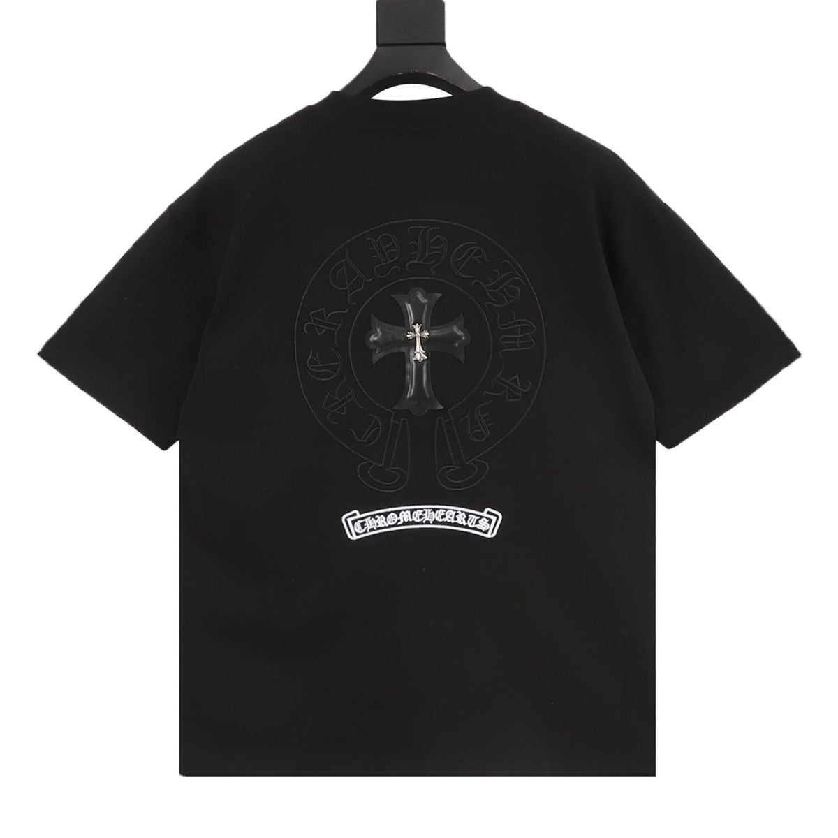 Chrome Hearts Hardware Leather-Label Cross Embroidered T-Shirt product detail 2