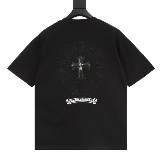 Chrome Hearts Hardware Leather-Label Cross Embroidered T-Shirt product detail 2