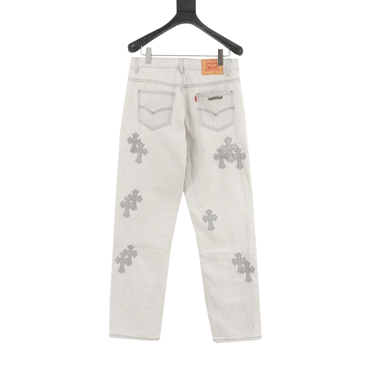 Chrome Hearts Cross Patch Embroidered Washed Jeans product detail 2