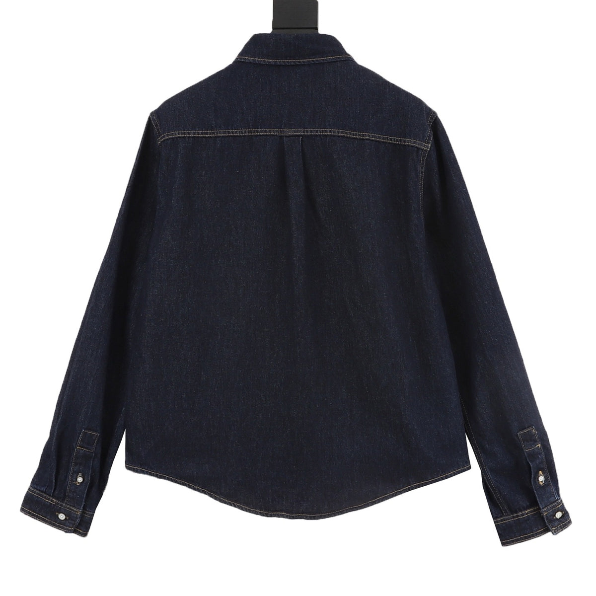 Louis Vuitton Leather-Patch Denim Long-Sleeve Shirt - Dark Blue product detail 2