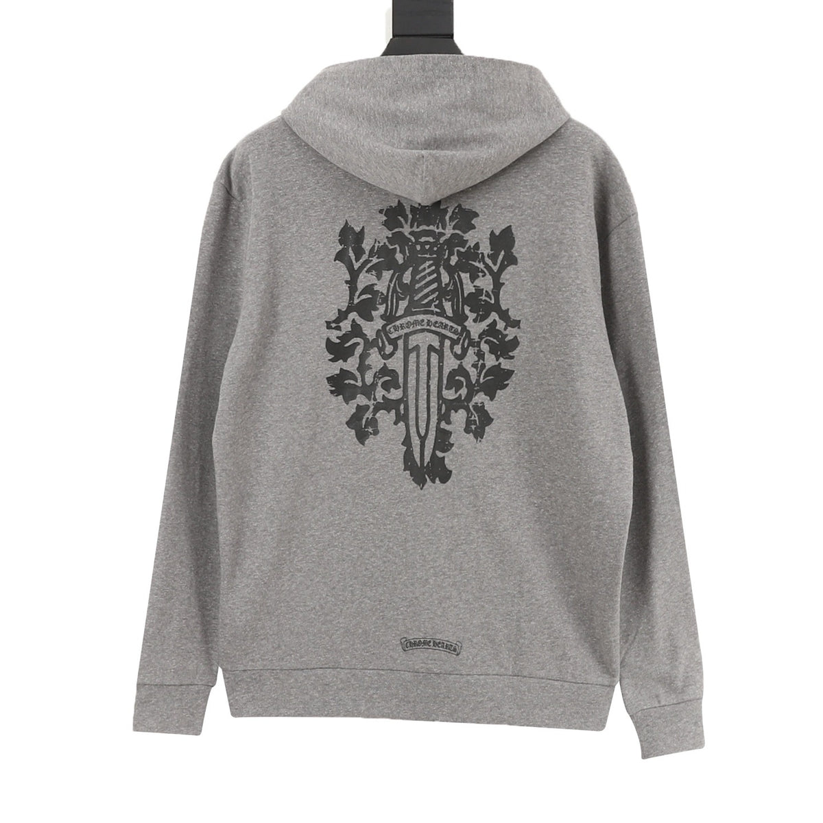 Chrome Hearts Vine Dagger Back Print Hoodie - Grey product detail 2