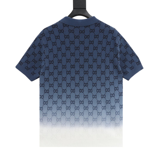 Gucci Gradient Collar Knit Polo Shirt product detail 2