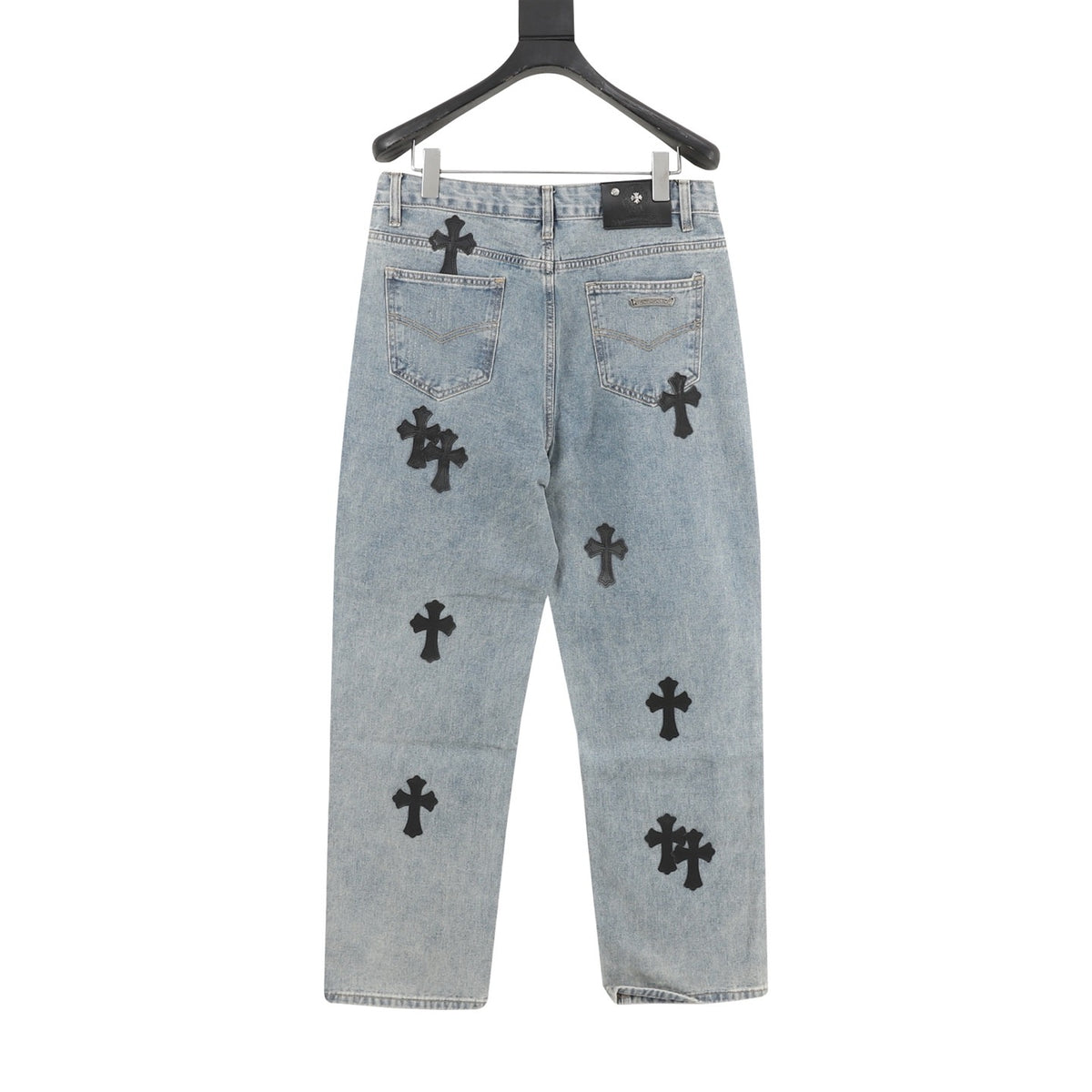 Chrome Hearts Cross Patch Embroidered Washed Jeans product detail 2