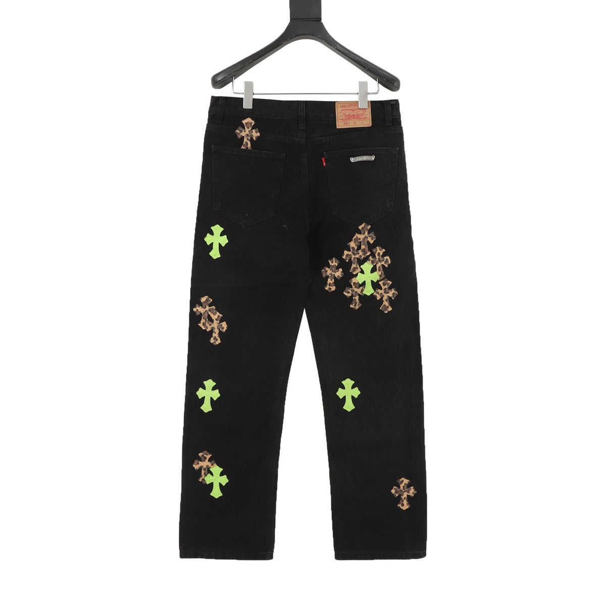 Chrome Hearts Cross Patch Embroidered Washed Jeans product detail 2