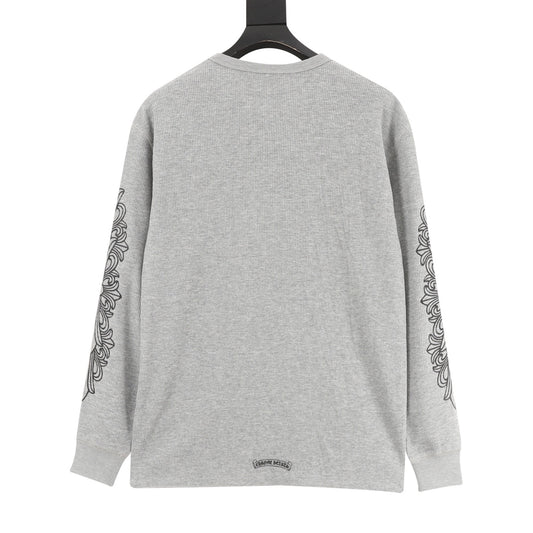 Chrome Hearts Waffle-Knit Cross and Scroll Print Long-Sleeve Top product detail 2