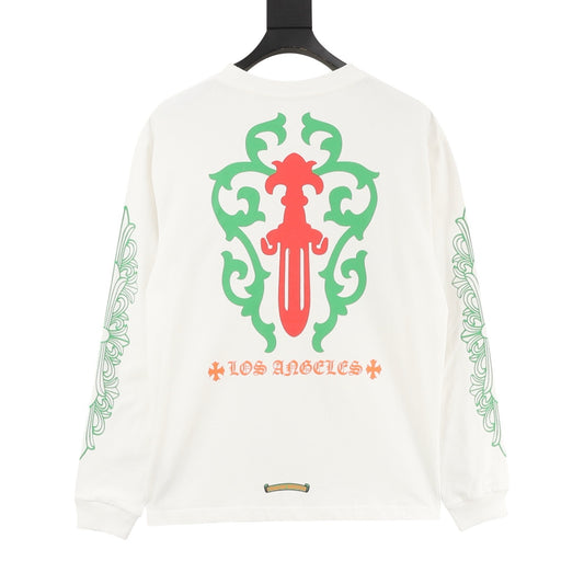 Chrome Hearts Red Dagger Print Long-Sleeve T-Shirt product detail 2