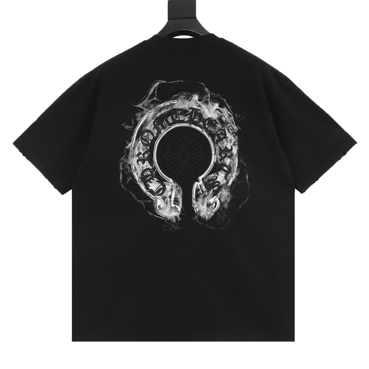 Chrome Hearts Horseshoe Embroidered Splatter-Wash Distressed T-Shirt product detail 2