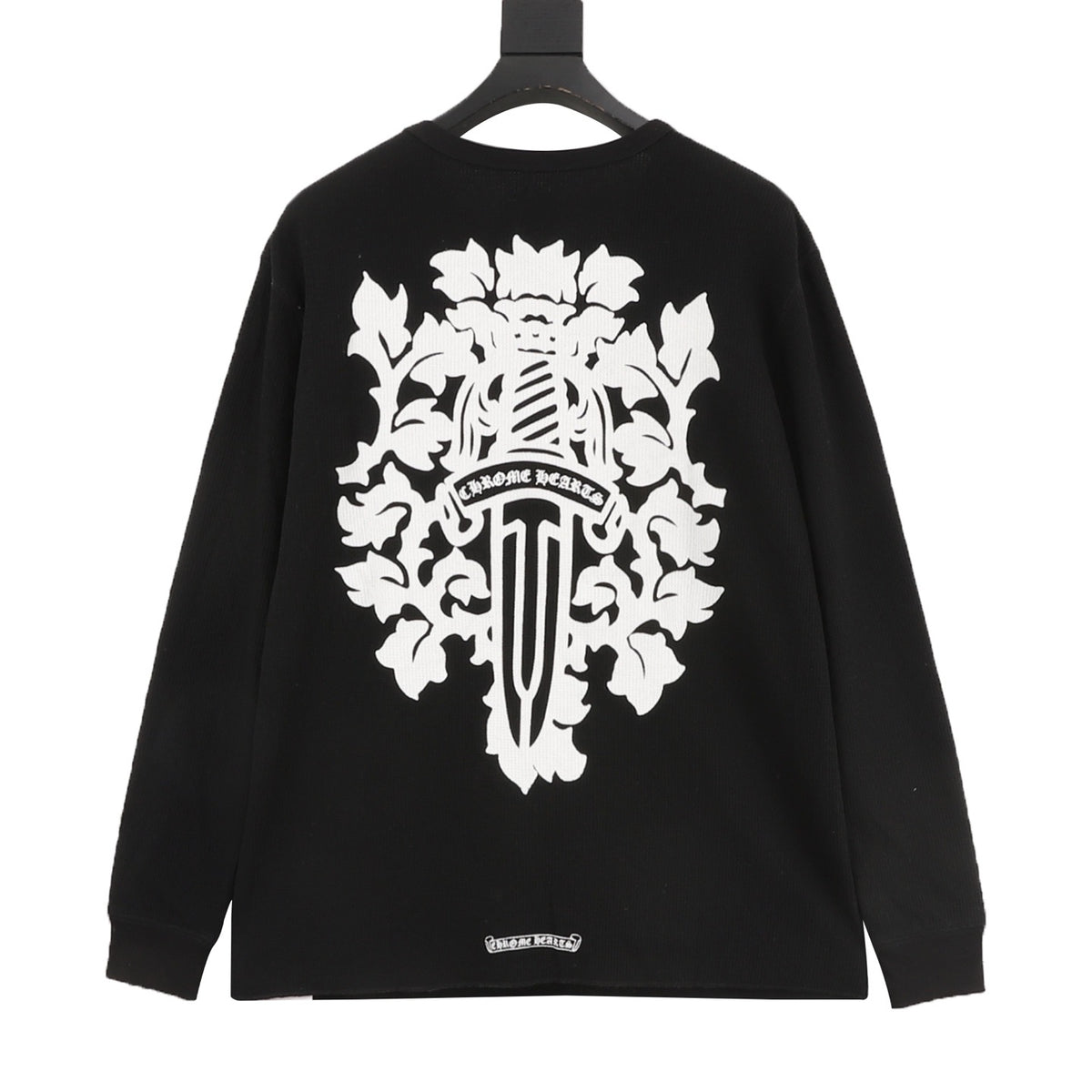 Chrome Hearts Waffle-Knit Vine Dagger Print Long-Sleeve Top product detail 2