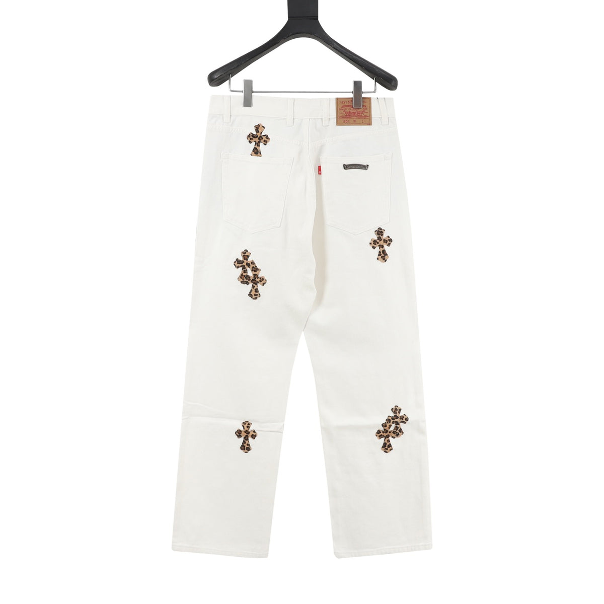 Chrome Hearts Cross Patch Embroidered Washed Jeans product detail 2
