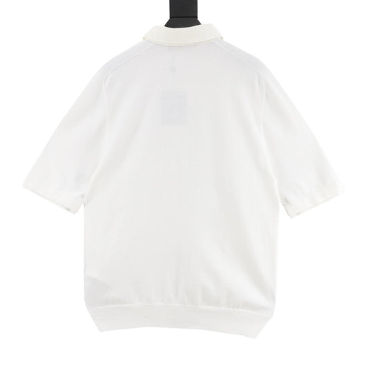 Louis Vuitton Contrast-Collar Short-Sleeve Polo - Black product detail 2