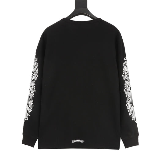 Chrome Hearts Waffle-Knit Cross and Scroll Print Long-Sleeve Top product detail 2